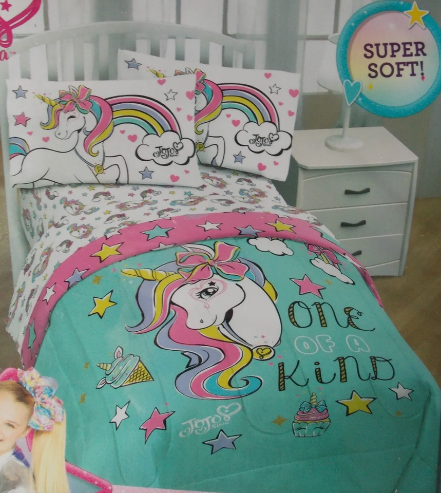 5 Pieces Jojo Siwa Believe in Unicorns Full Comforter Bedding Set eBay