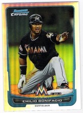 EMILIO BONIFACIO 2012 Bowman Chrome REFRACTOR Parallel Card #133 MIAMI MARLINS