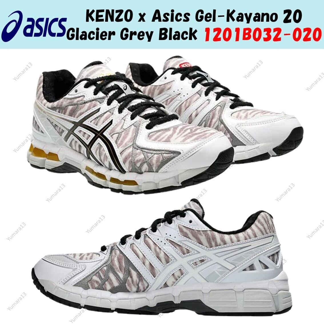 KENZO x Asics Gel-Kayano 20 Glacier Grey Black 1201B032-020 KENZO x Asics Gel-Kayano 20 Glacier Grey Black 1201B032-020