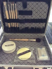 Holt Renfrew  Metal Makeup Case Unique With Brushes !