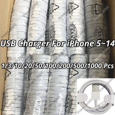 USB Charger Cable Cord Lot For Apple iPhone 6 7 8 Plus X XR 11 12 13 14 Pro Max