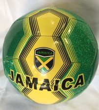 JAMAICA Multicolor Soccer Ball Football -size 3 Sold Deflated Black,Green gold
