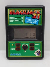 Vintage Radica Blackjack 21 Pocket Handheld Electronic Video Game Model 550 EUC