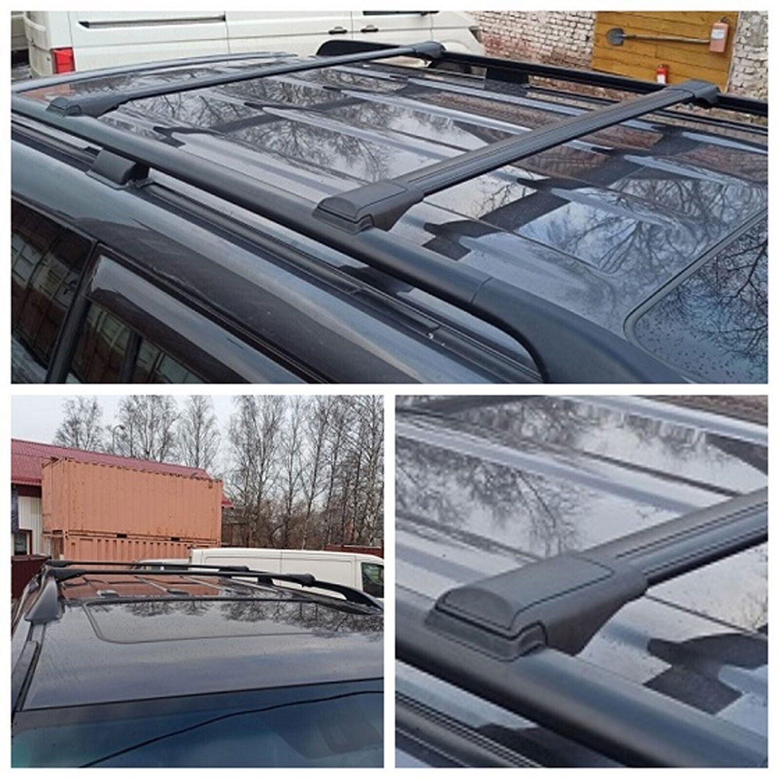 Roof Rack Rails Cross Bars To fits BMW X5 E70 20072013 Black Roof Bars