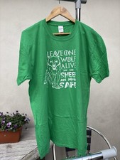 Graphic Design Leave one Wolf Alive  Inspired Green T Shirt Adult Size XL
