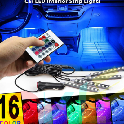 Jushope - Tira De Luces LED Para Interior De Coche, Iluminación Ambiental RGB USB Con Fibra óptica, Accesorios De Coche De Alambre EL (2 En 1 - Foto 7