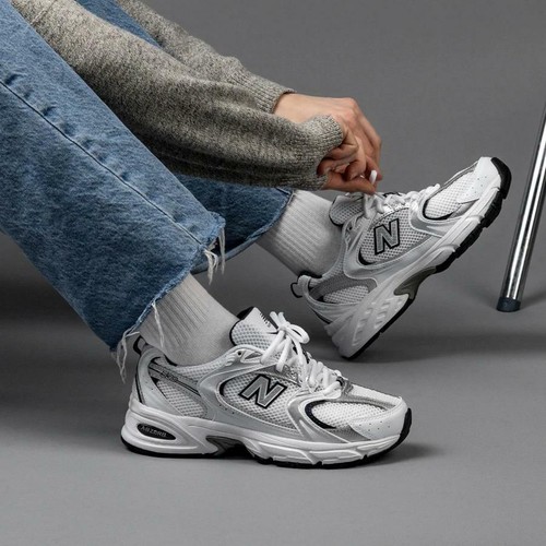 New Balance White Grey Mens Shoes Size 