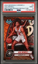 2024 Bowman Chrome U Asa Newell Prospect Reptilian Orange Refractor /25 - PSA 9