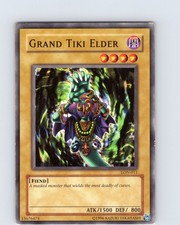 Yu-Gi-Oh TCG Grand Tiki Elder LON-011 Unlimited Regular Common Card Played MP-LP