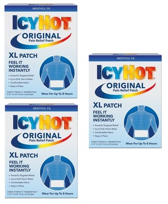 BL Icy Hot Patch Extra Strength Xl Back & Large Area 3 Patches X 3 Packs