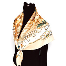 Sciarpa di seta HERMES US Duty Paid "Railing" Carre 90 disegnata da Joachim Metz