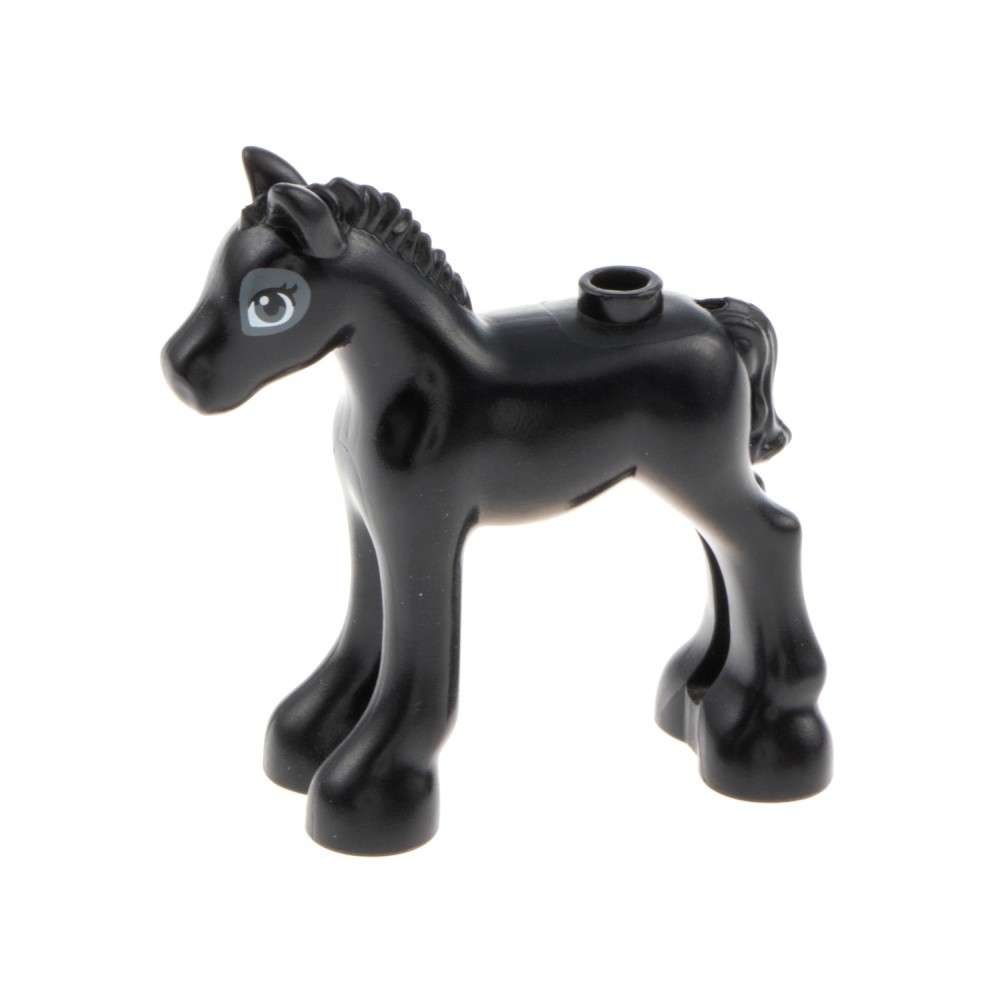 1X Lego Friends Animal Horse Black Gray Eyes Foal Mare Stallion 11241PB03
