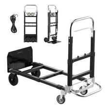 VEVOR 2 in 1 Folding Hand Truck 500 lbs Convertible Hand Truck Dolly with Wheels