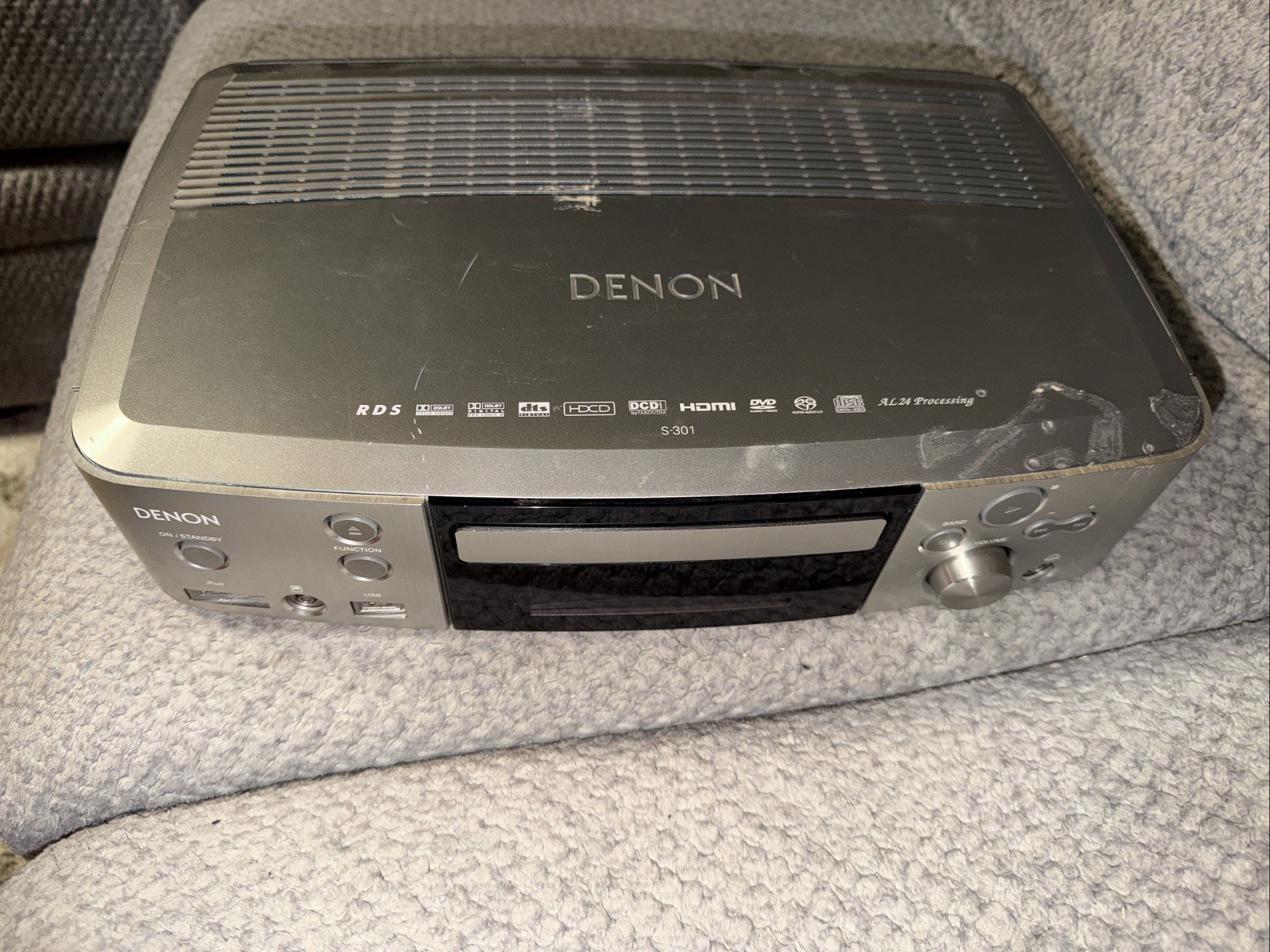 Denon S-301 DVD  System Home Theater Receiver Disc Tray Stic