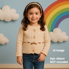 OshKosh B'gosh Beige Cardigan Sweater  Old Navy Jeans Set Girls 4T Neutral Chic