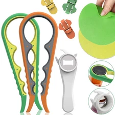 Jar Opener Set  5 in 1 Bottle Lid Opener w/Rubber Jar Gripper Pad for Weak Hands