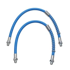 2Pcs Grease Gun Hose 15.7" 10000PSI Spring Flex Grease with 1/8" NPT Thread Blue