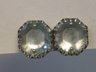 Sorrelli? Designer Aqua Blue Stone Octagon Sterling Silver Clip Earrings Vintage