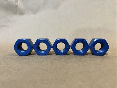 Lot of 5 - 7/8  2HM OT XYB Heavy Hex Nut Blue Xylan