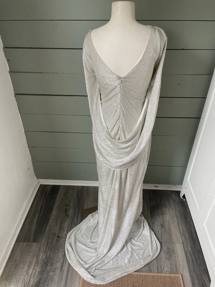 Vestido formal plateado para mujer Adrianna Papell Foto 2 de 2