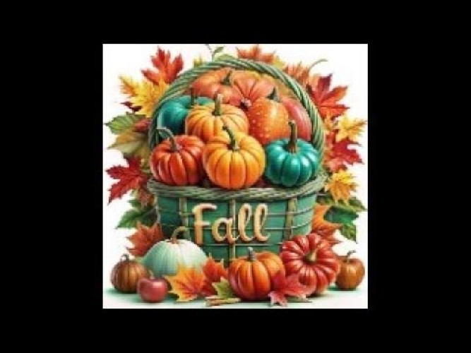 5D Diamond painting Fall basket Full round drill 25cm x 25cm