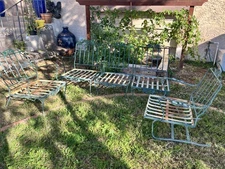 5 Pieces WOODARD STYLE WROUGHT IRON Patio Furniture 1 Sofa SECTIONAL 2 Chairs