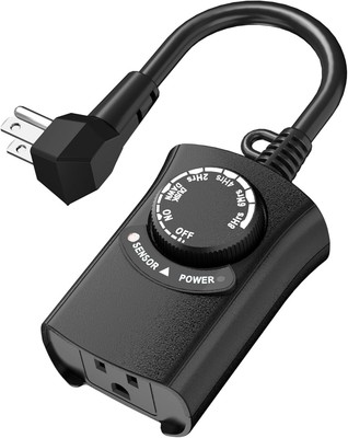 HBN Outdoor Light Timer Waterproof, Photocell Dusk to Dawn Light Sensor Timer