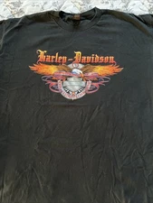 Harley Shirt 2XL Y2k Eagle Flame Davidson Biker Chopper Motorcycle Loma Linda CA