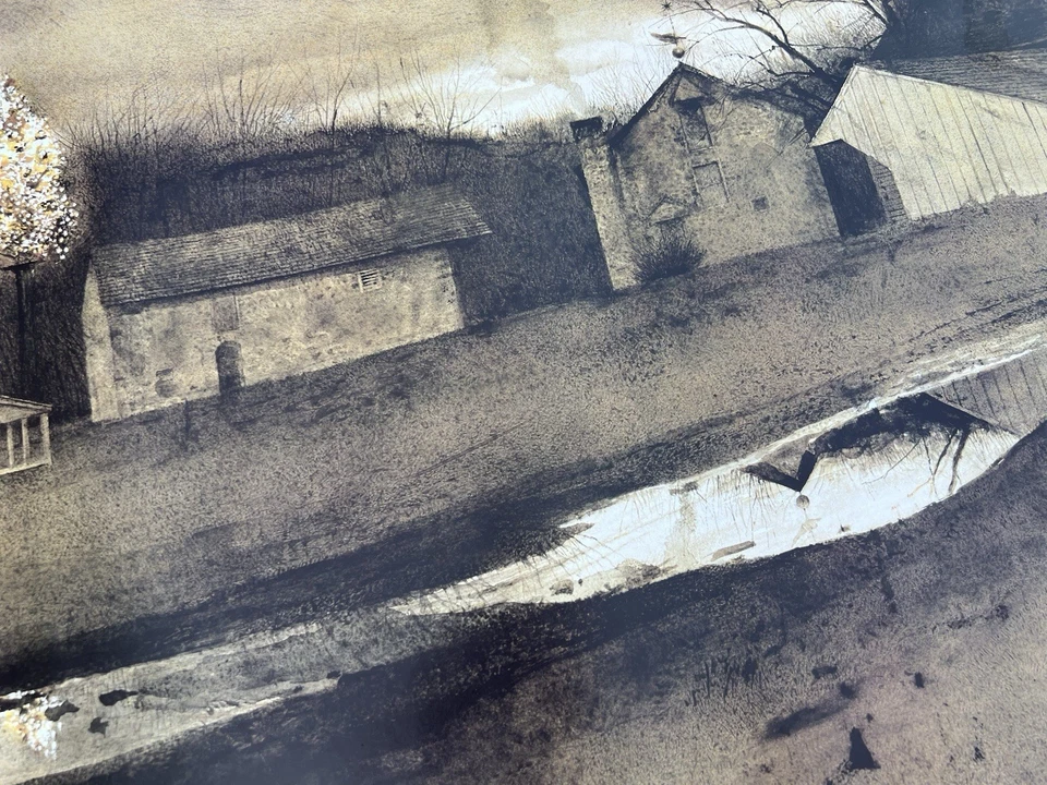 Last Light de Andrew Wyeth Impresión Paisaje Offset Museo de Jacksonville 24"x32" Foto 3 de 4