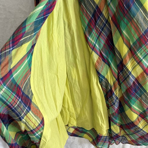 Ralph Lauren Black Label Kleid Gr. 10 Madras Wickeloptik ärmellos Fit & Flare lang - Bild 6 von 11