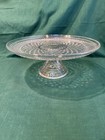 Anchor Hocking Wexford Pedestal Cake Plate Clear Glass 12"