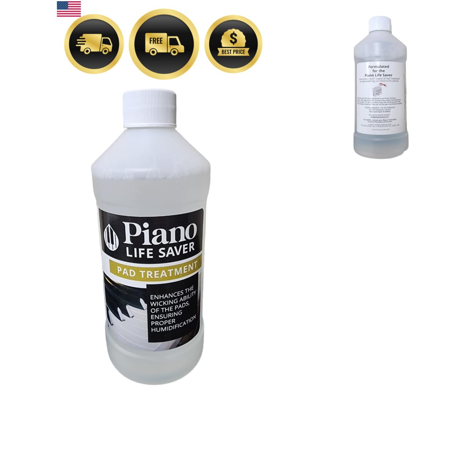 Treatment 16oz Bottle For Piano Humidifiers Pad Cleaner Wate