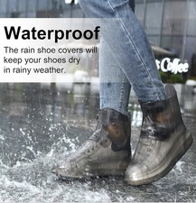 Waterproof Rubber Rain Boot Shoe Covers Reusable Anti-slip Shoes Cover Size L