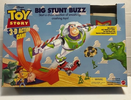 Vintage Disney Pixar Toy Story 3D Game Big Stunt Buzz Lightyear Hot Wheels 1998