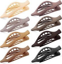 Flat Hair Clips for Women, 8 Pack French Concord Claw Clips for Medium Curly