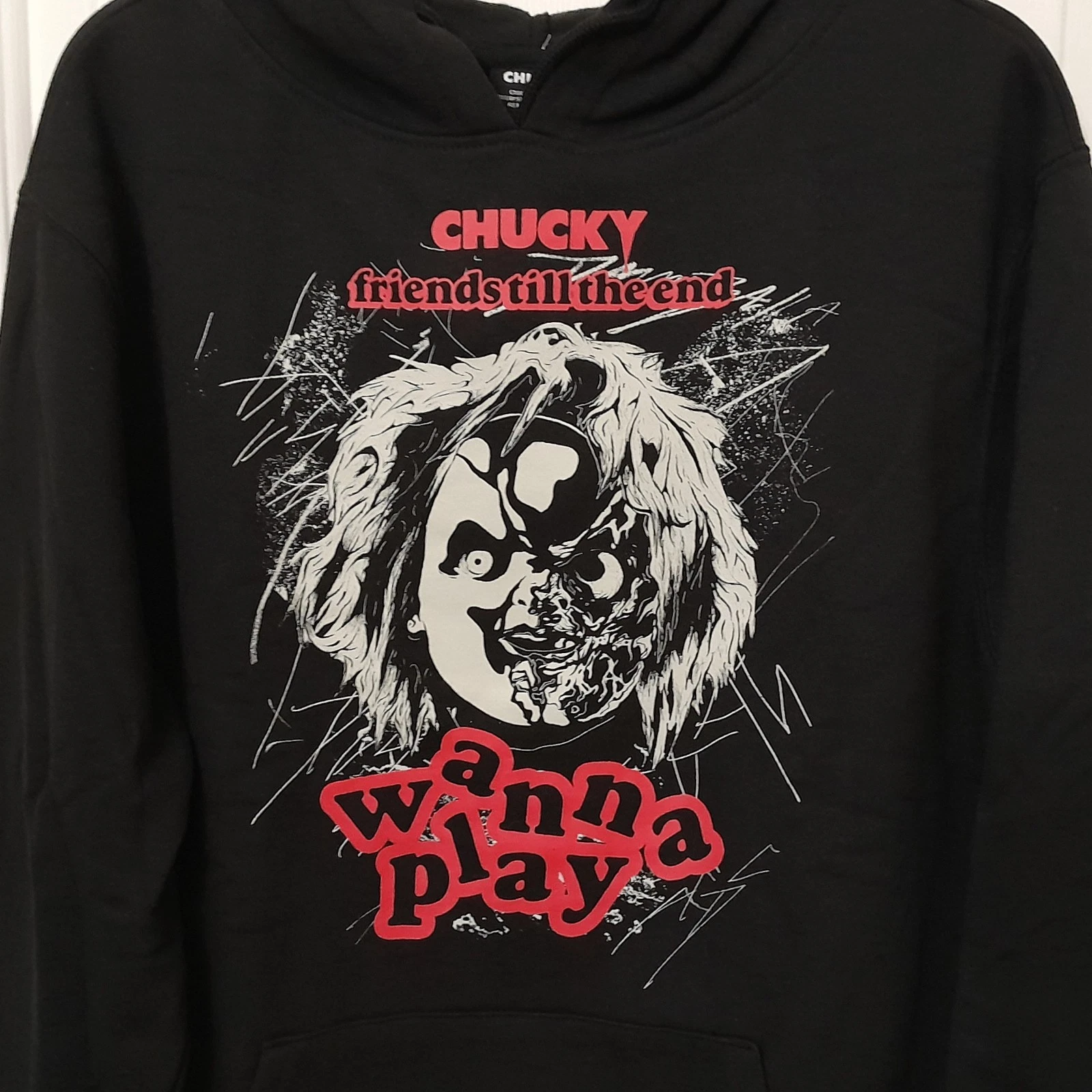 Mens Chucky Pullover Hoodie Sweatshirt Size Medium Horror Halloween