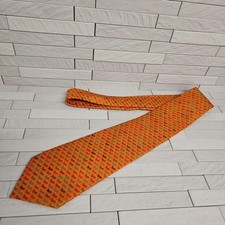 HERMES Tie 100 Silk Made in France Horse Pattern Orange 5460