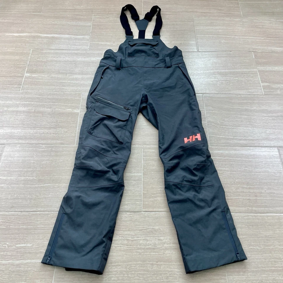 Women’s Size Medium Helly Hansen ULLR  Ski Snow Bib W/ RECCO Tech Gray Pink EUC - Image 2 of 4