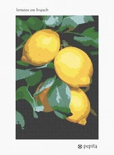 Lemons On Branch Needlepoint Kit or Canvas