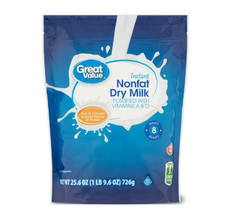 Great Value Instant Nonfat Dry Milk, 25.6 oz, Bag