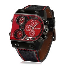 Silverora Orologi da uomo in pelle Steampunk Orologi da polso: Punk TRE Occhi decorativi Analogici Al Quarzo Orologi Da Uomo Ampio Multistrato In Vera Pelle Orologi, Nero , Steampunk