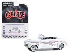 1/64 1948 Ford De Luxe Convertible "Greased Lightning" White with Graphics