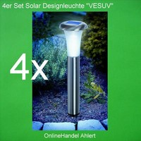 4X Led Solarleuchte Solar Leuchte Lampe Gartenleuchte Edelstahleuchte Garten Neu
