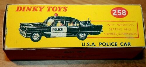 Police Car USA  Dinky Toys Reproduction Box Number 258 - Afbeelding 1 van 4