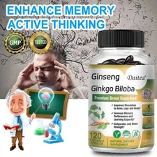 Ginkgo Biloba + Panax Ginseng Extract Capsules Improve Memory Enhance Vitality