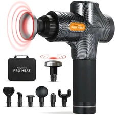 Activelife Foxy Wave Massage Gun Pro with Heating Head – Carbon Fiber Color