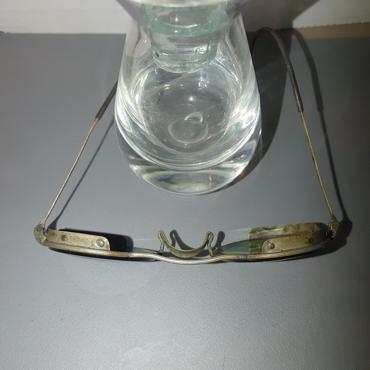 Glasses Welding Steampunk Goggles  AO American Optical Green Vintage 10 72 American Optical Co 72 Green Glass Goggles Aviation Safety  main image 3