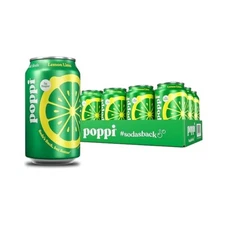 Poppi Lemon Lime Flavor, 12 Fl Oz, Pack of 12 Sparkling Prebiotic Soda