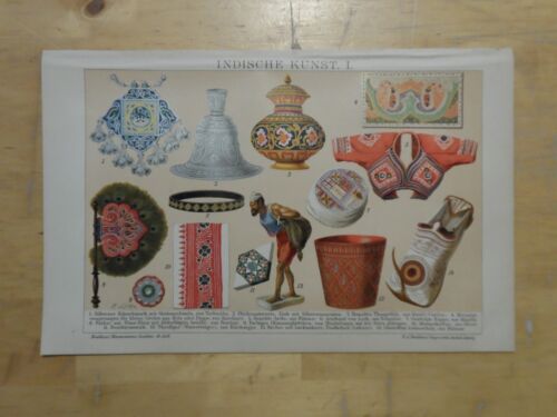 Orig.(1893) Chromolithographie Indische Kunst I. (B2) - Picture 1 of 1