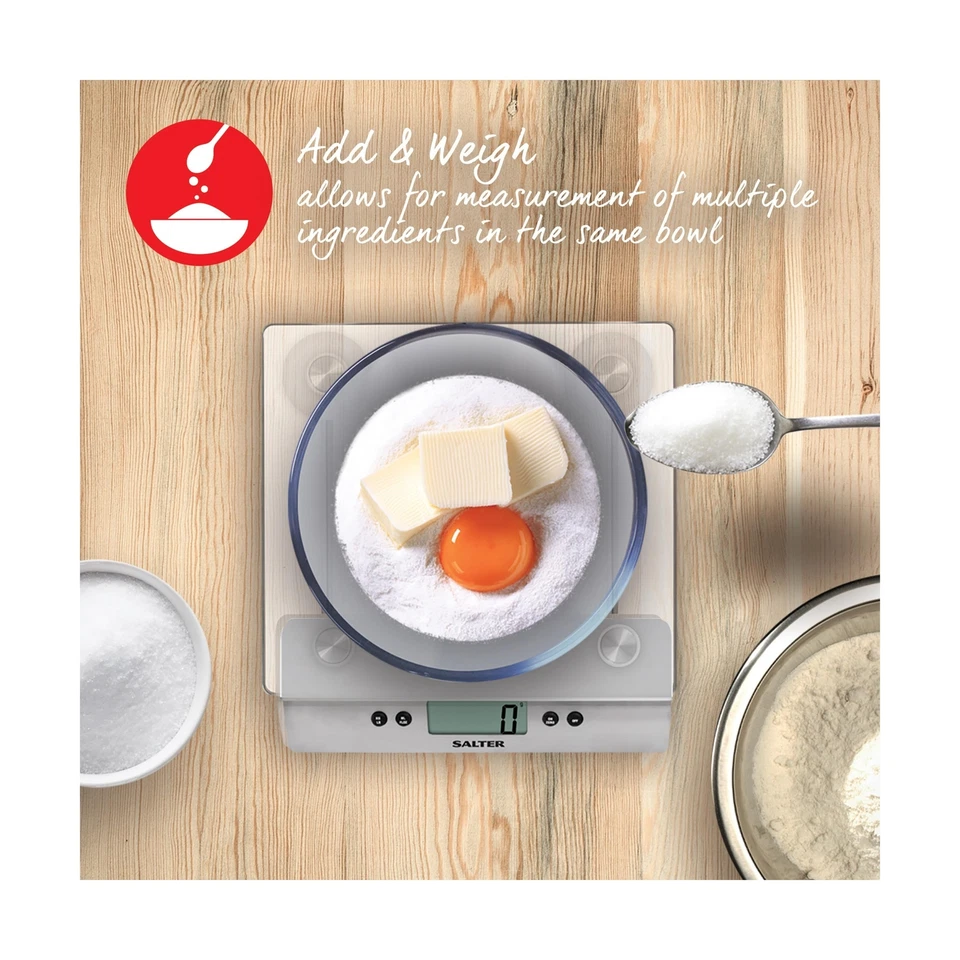 Báscula de cocina Salter 3003 SSSVDR08EU16 – Foo digital de vidrio... Fas Foto 4 de 4